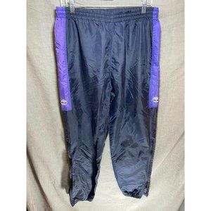 Timberland Pants Adult Medium Blue‎ Stripe Back Logo Pull On Windbreaker Pants.